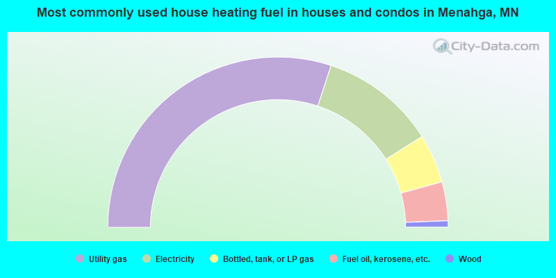 Most commonly used house heating fuel in houses and condos in Menahga, MN