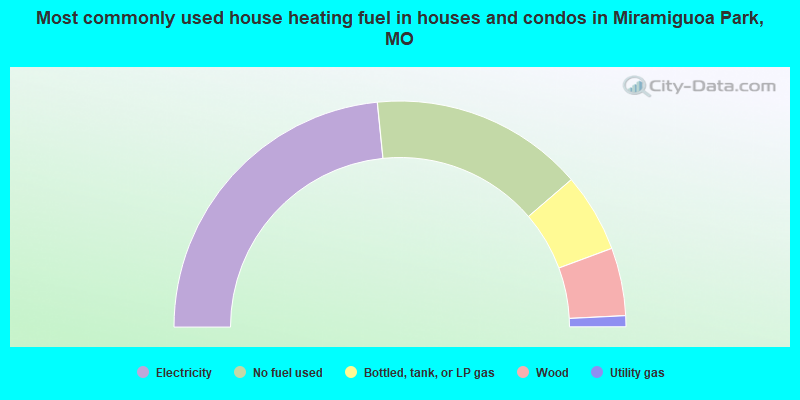 Most commonly used house heating fuel in houses and condos in Miramiguoa Park, MO