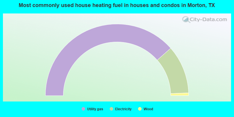 Most commonly used house heating fuel in houses and condos in Morton, TX