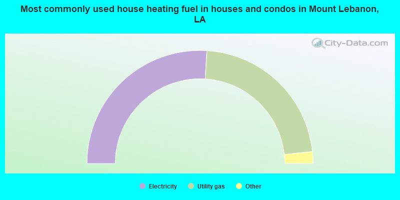 Most commonly used house heating fuel in houses and condos in Mount Lebanon, LA
