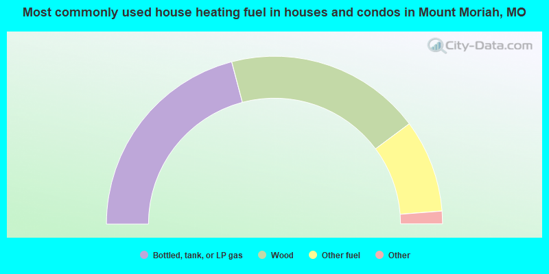 Most commonly used house heating fuel in houses and condos in Mount Moriah, MO