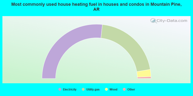 Most commonly used house heating fuel in houses and condos in Mountain Pine, AR