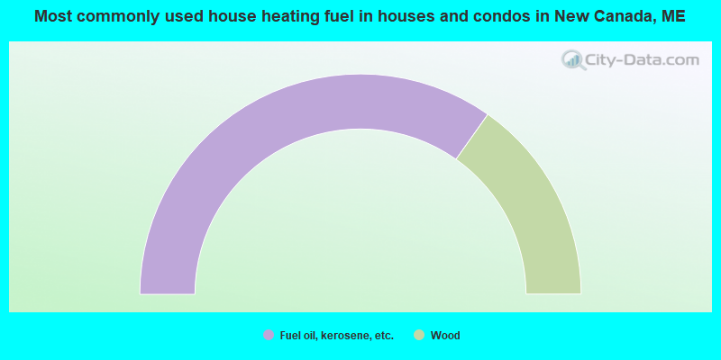 Most commonly used house heating fuel in houses and condos in New Canada, ME