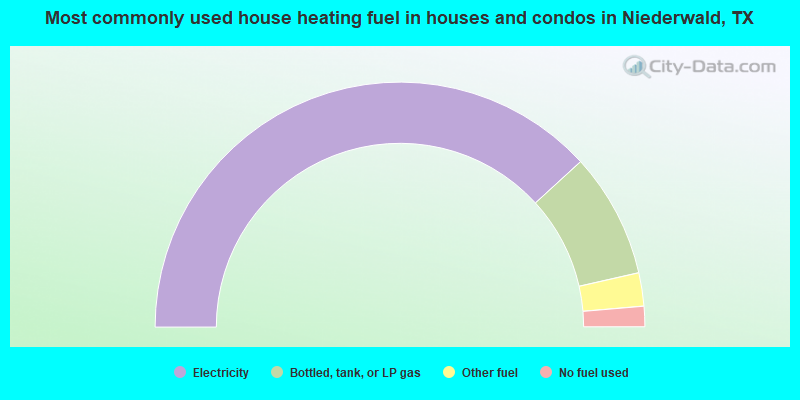 Most commonly used house heating fuel in houses and condos in Niederwald, TX