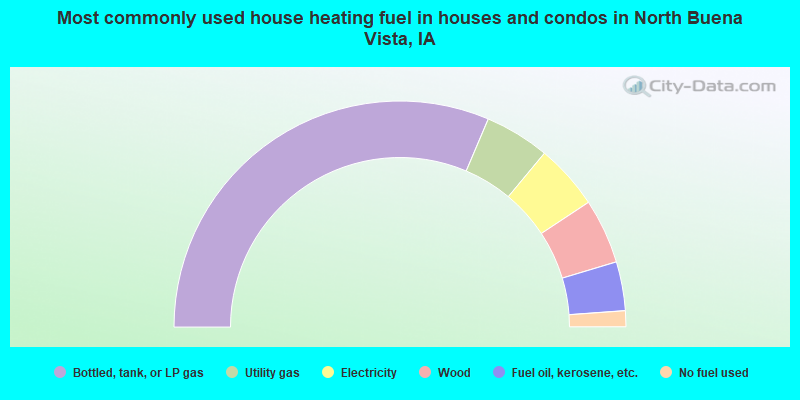 Most commonly used house heating fuel in houses and condos in North Buena Vista, IA