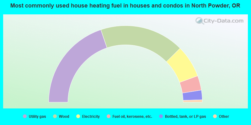 Most commonly used house heating fuel in houses and condos in North Powder, OR