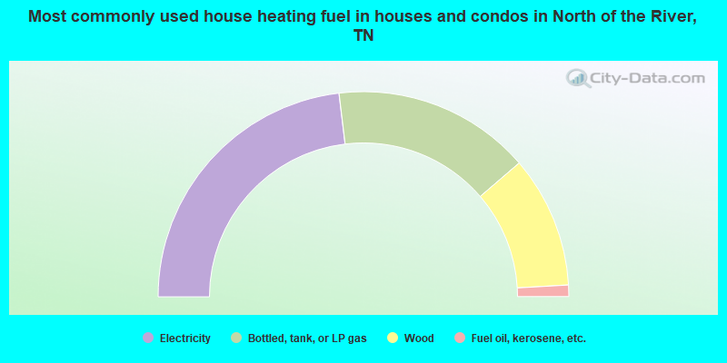 Most commonly used house heating fuel in houses and condos in North of the River, TN