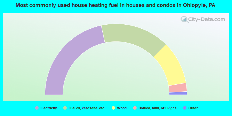 Most commonly used house heating fuel in houses and condos in Ohiopyle, PA