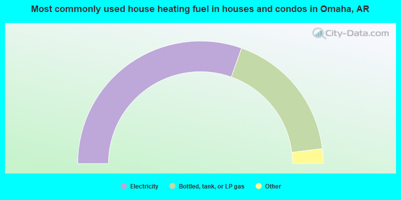 Most commonly used house heating fuel in houses and condos in Omaha, AR