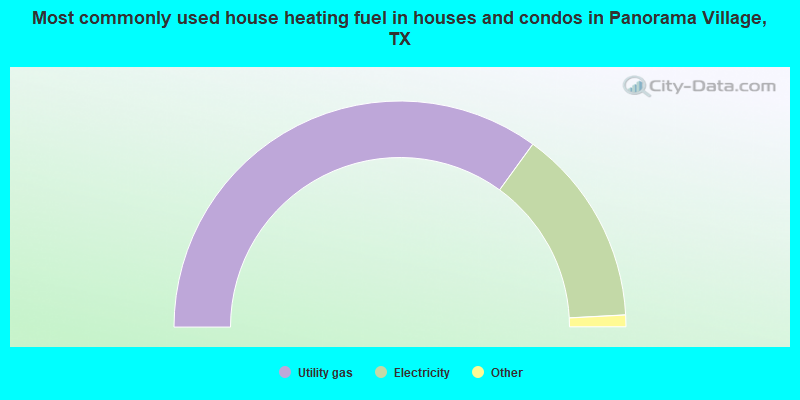 Most commonly used house heating fuel in houses and condos in Panorama Village, TX