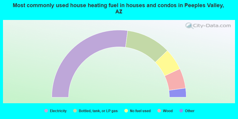 Most commonly used house heating fuel in houses and condos in Peeples Valley, AZ