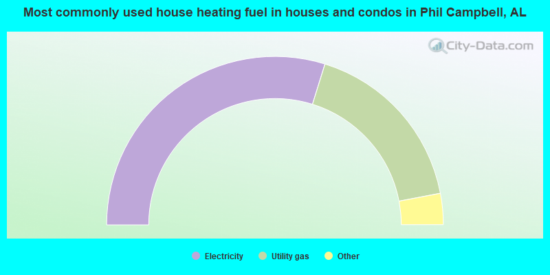 Most commonly used house heating fuel in houses and condos in Phil Campbell, AL