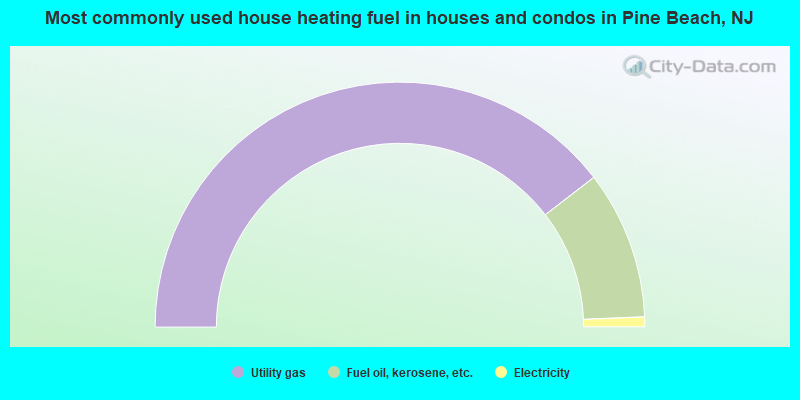 Most commonly used house heating fuel in houses and condos in Pine Beach, NJ