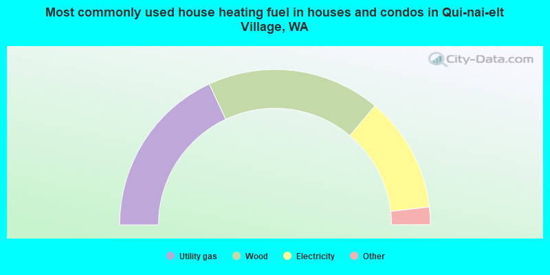 Most commonly used house heating fuel in houses and condos in Qui-nai-elt Village, WA