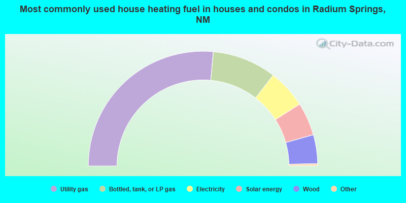 Most commonly used house heating fuel in houses and condos in Radium Springs, NM