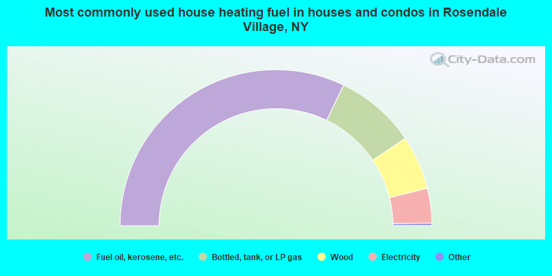 Most commonly used house heating fuel in houses and condos in Rosendale Village, NY