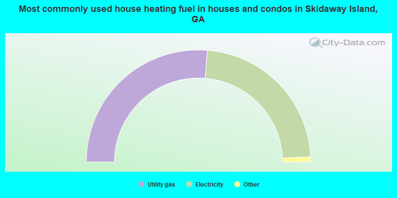 Most commonly used house heating fuel in houses and condos in Skidaway Island, GA