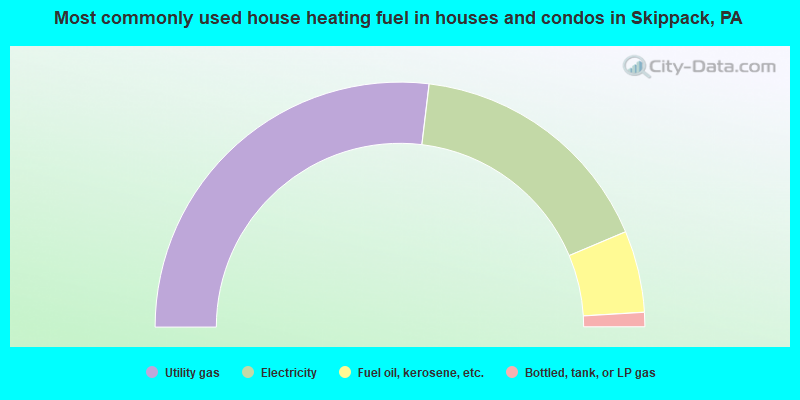 Most commonly used house heating fuel in houses and condos in Skippack, PA