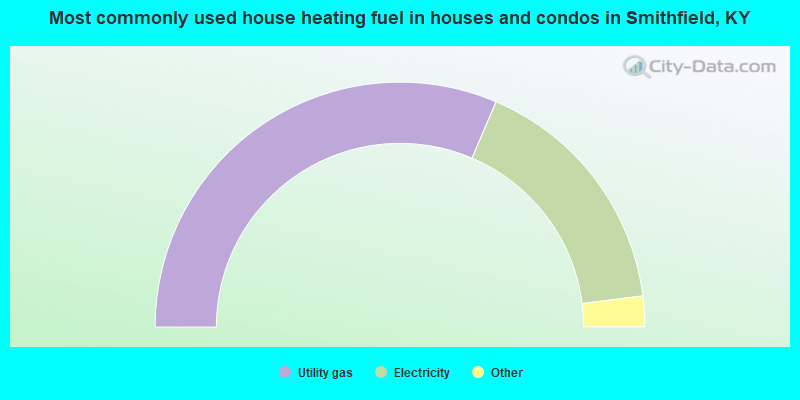 Most commonly used house heating fuel in houses and condos in Smithfield, KY