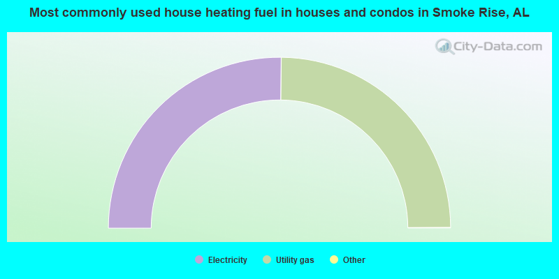 Most commonly used house heating fuel in houses and condos in Smoke Rise, AL