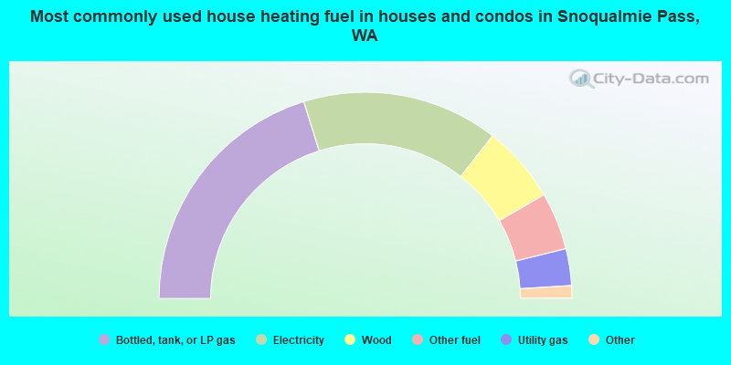 Most commonly used house heating fuel in houses and condos in Snoqualmie Pass, WA