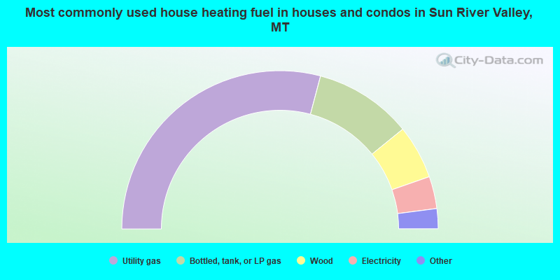 Most commonly used house heating fuel in houses and condos in Sun River Valley, MT