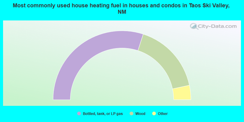 Most commonly used house heating fuel in houses and condos in Taos Ski Valley, NM
