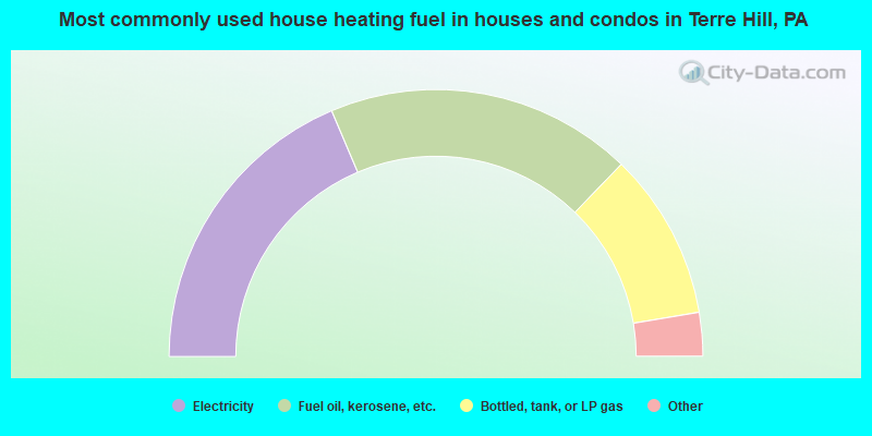 Most commonly used house heating fuel in houses and condos in Terre Hill, PA