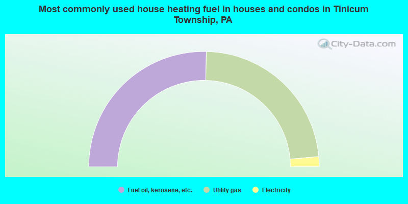 Most commonly used house heating fuel in houses and condos in Tinicum Township, PA