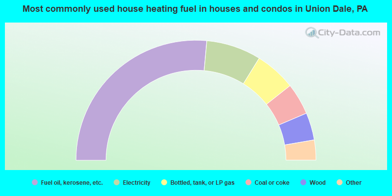 Most commonly used house heating fuel in houses and condos in Union Dale, PA