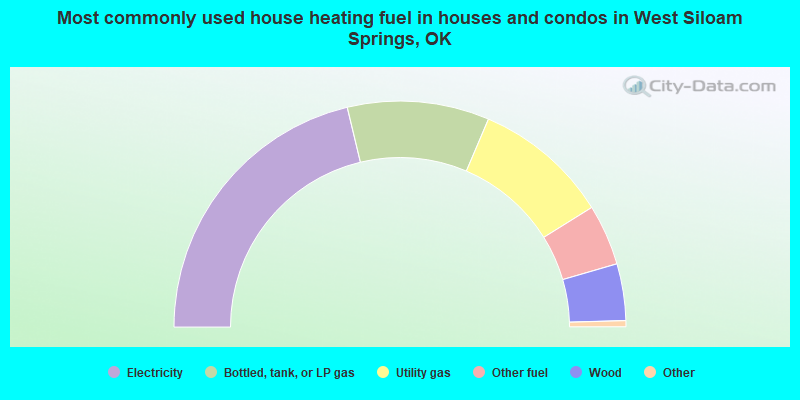 Most commonly used house heating fuel in houses and condos in West Siloam Springs, OK