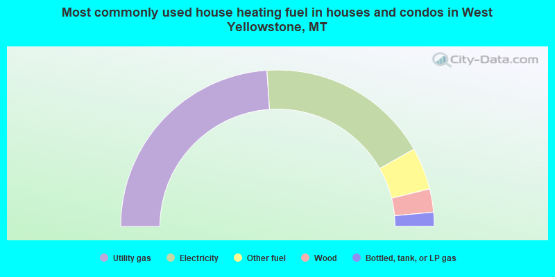 Most commonly used house heating fuel in houses and condos in West Yellowstone, MT