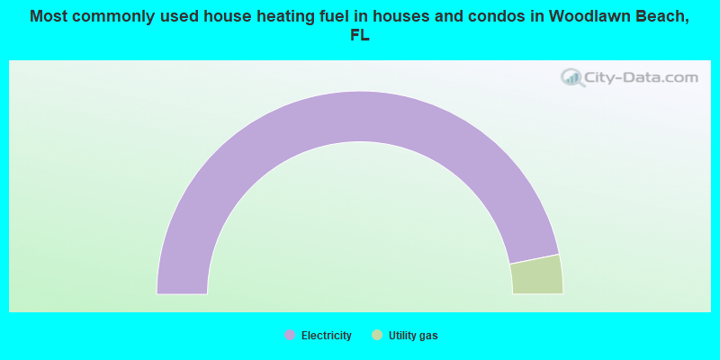 Most commonly used house heating fuel in houses and condos in Woodlawn Beach, FL