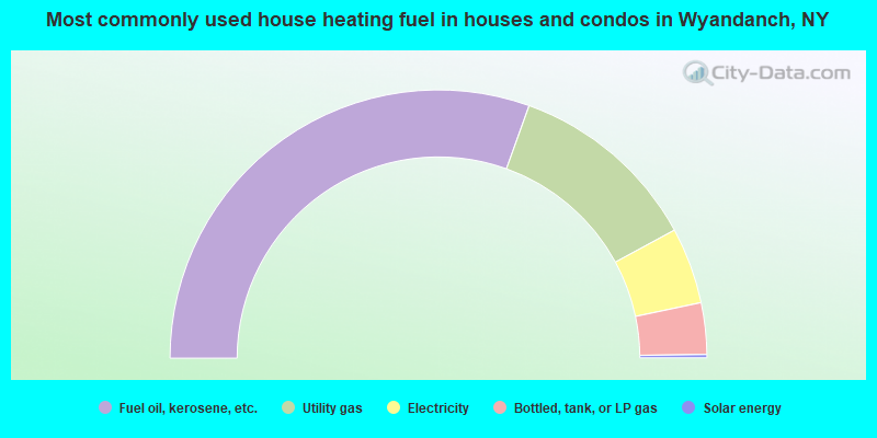 Most commonly used house heating fuel in houses and condos in Wyandanch, NY