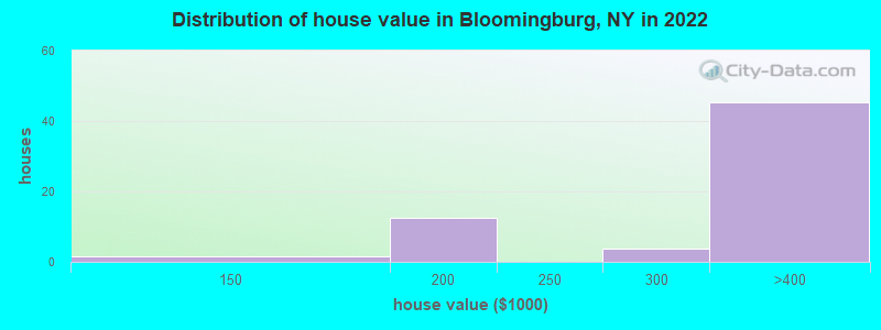 Distribution of house value in Bloomingburg, NY in 2022