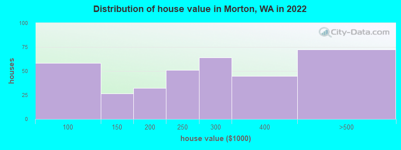 Distribution of house value in Morton, WA in 2022