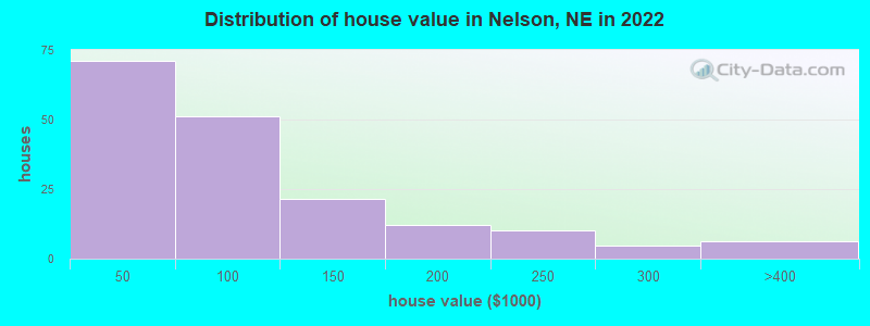 Distribution of house value in Nelson, NE in 2022