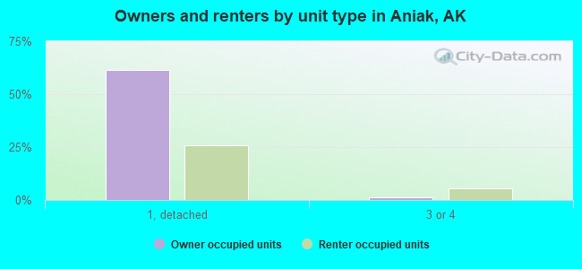 Owners and renters by unit type in Aniak, AK