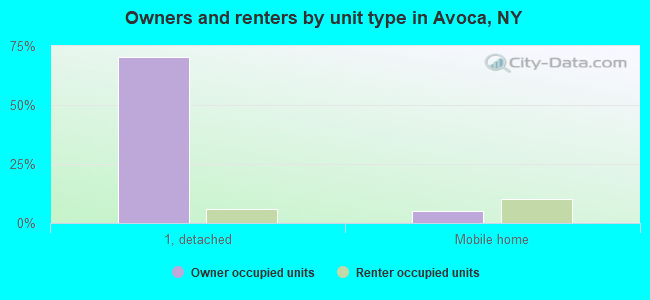 Owners and renters by unit type in Avoca, NY