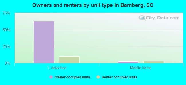 Owners and renters by unit type in Bamberg, SC