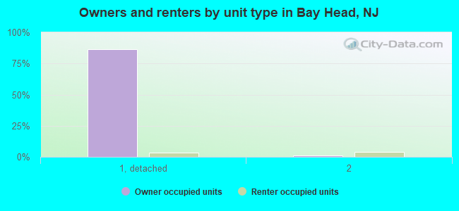 Owners and renters by unit type in Bay Head, NJ