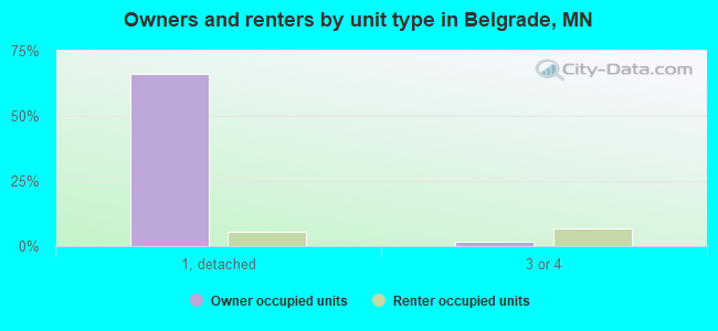 Owners and renters by unit type in Belgrade, MN