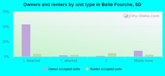 Owners and renters by unit type in Belle Fourche, SD