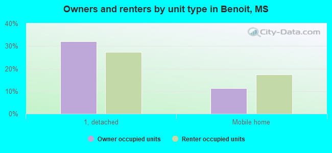 Owners and renters by unit type in Benoit, MS
