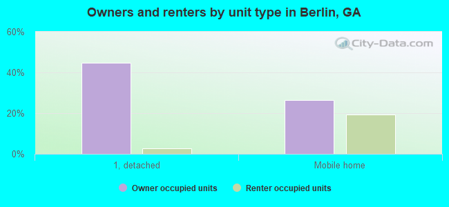 Owners and renters by unit type in Berlin, GA