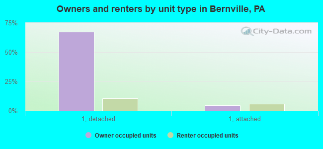 Owners and renters by unit type in Bernville, PA