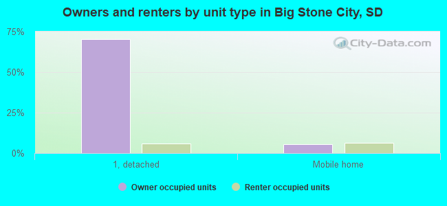 Owners and renters by unit type in Big Stone City, SD