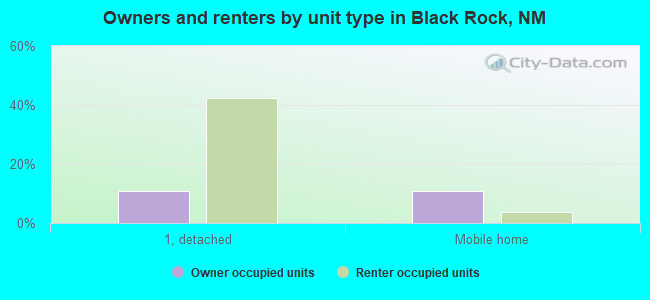 Owners and renters by unit type in Black Rock, NM