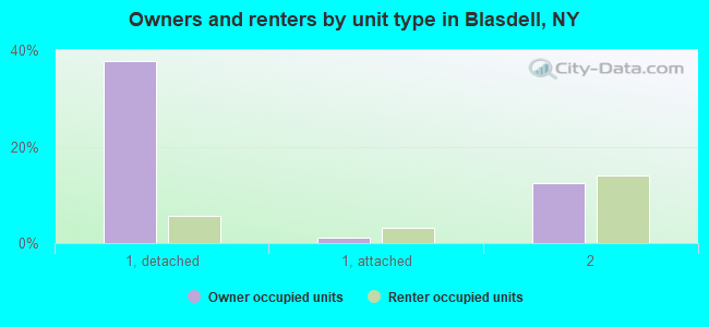 Owners and renters by unit type in Blasdell, NY