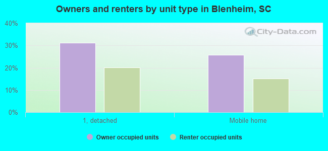 Owners and renters by unit type in Blenheim, SC